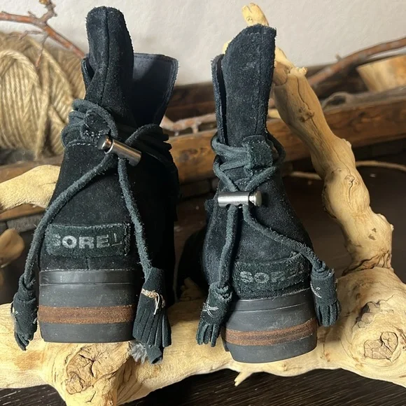 Sorel Farah short, black, suede ankle boot size 9 - Picture 5 of 10